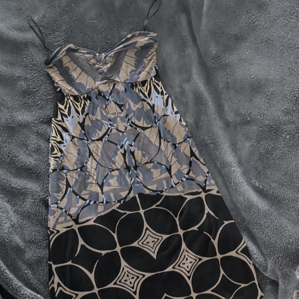 Free People Strapless Dress in Black and Gray